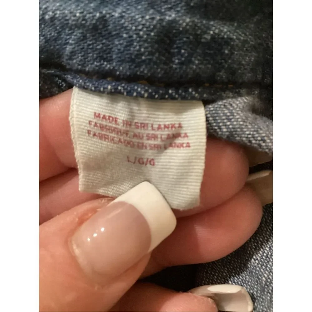 Levi’s Strauss Denim Jumpsuit Sz L Button Down Stretch - Picture 7 of 11